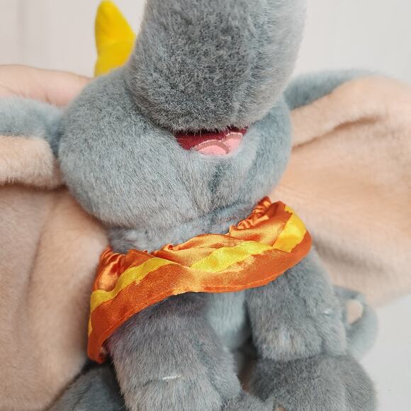 Disney Store Dumbo Elephant Plush Grey Yellow Hat Cartoon Movie 10" - Picture 5 of 7